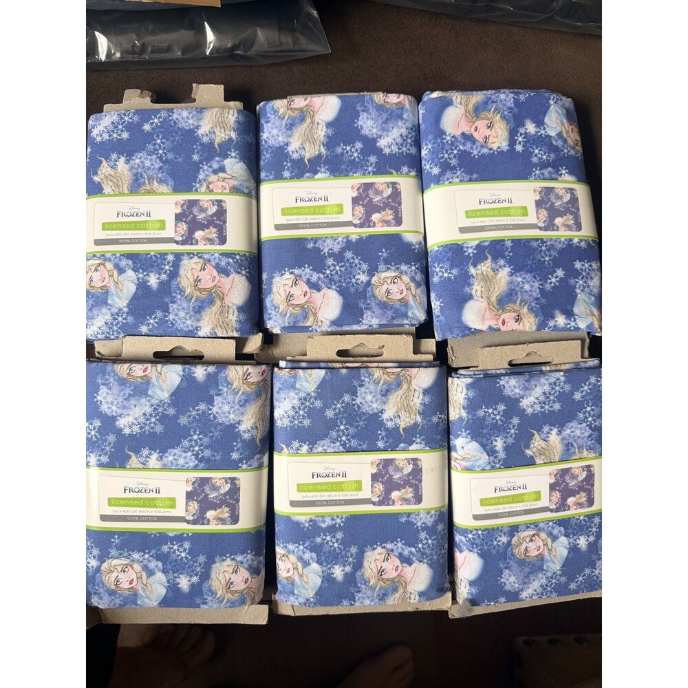Disney Frozen 2-II Elsa Toss Fat Quarter Cotton Fabric 21" x 18" FQ Lot Of 6 New